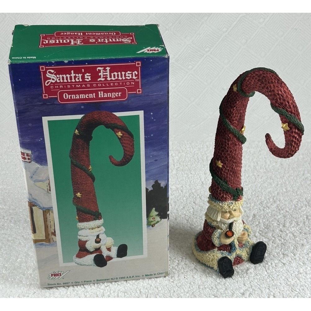 Vtg 1995 PRICE Santa's House Christmas Collection Ornament Hanger w/original box